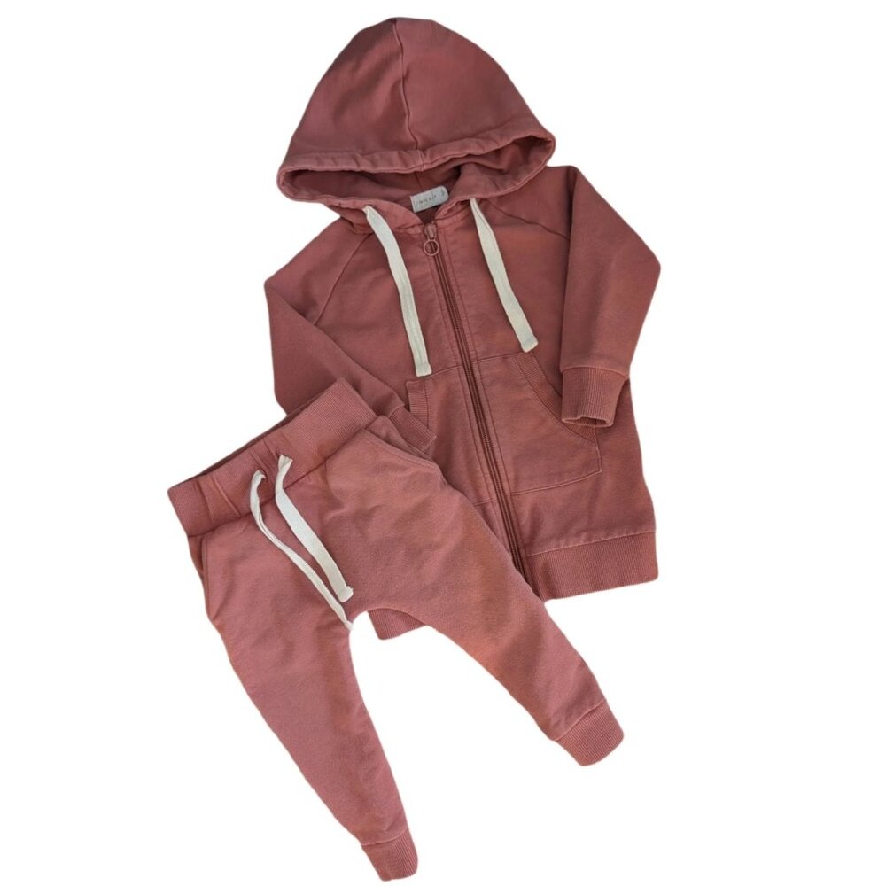 Jamie Kay Dusty Pink Zip-Up Hoodie and Jogger Set 1yr